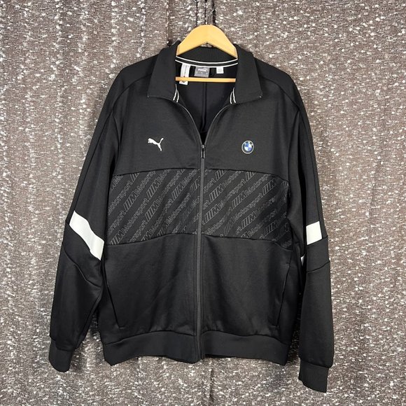 BMW Motorsport Men's Zip Up Track Jacket Black - Picture 1 of 7
